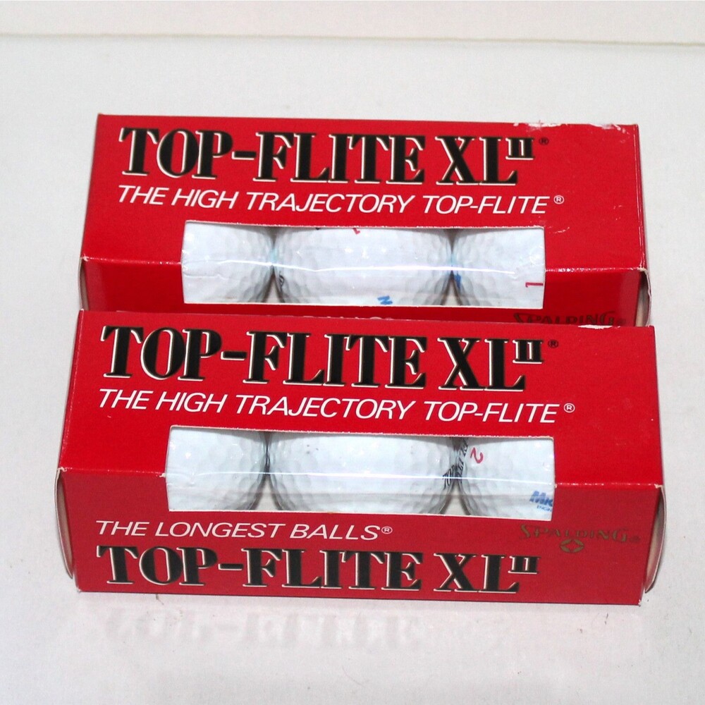 Spalding Top - Flite XL II long distance Golf Balls 2 packs white NEW 6 total